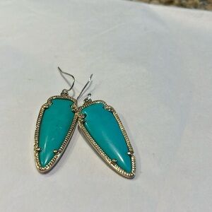 Kendra Scott turquoise earrings with gold trim